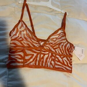 Auden Orange Zebra Print Bralette